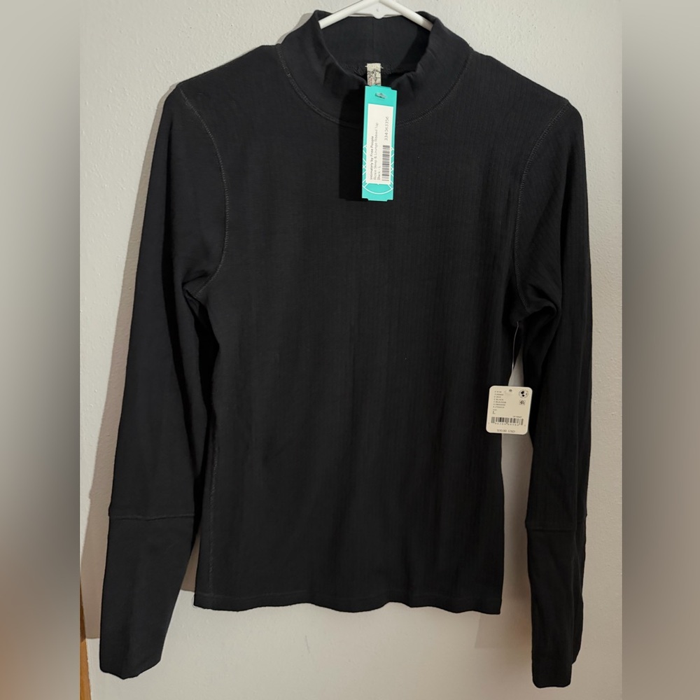 Free People Charcoal Long Sleeve Top